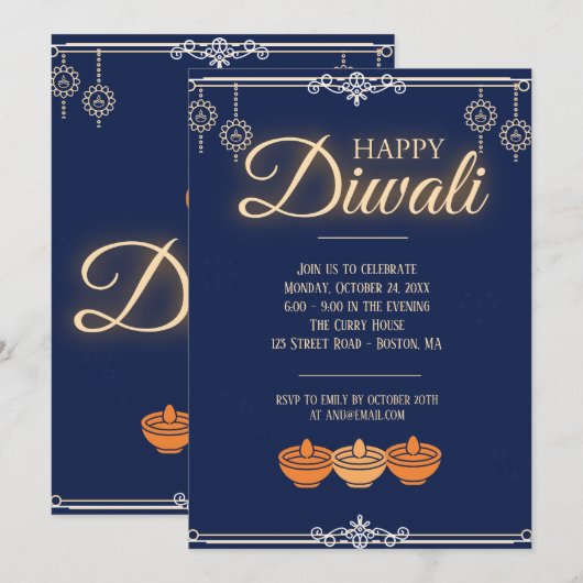 Diwali Feest Kaart (Voorkant / Achterkant)