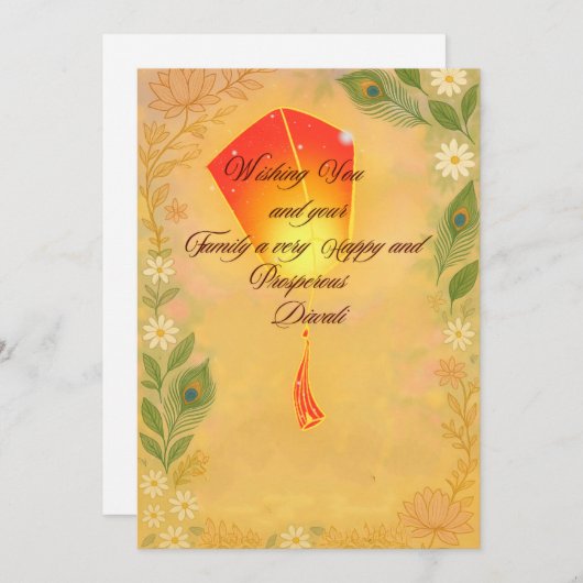 Diwali  feestdagenkaart (Voorkant / Achterkant)