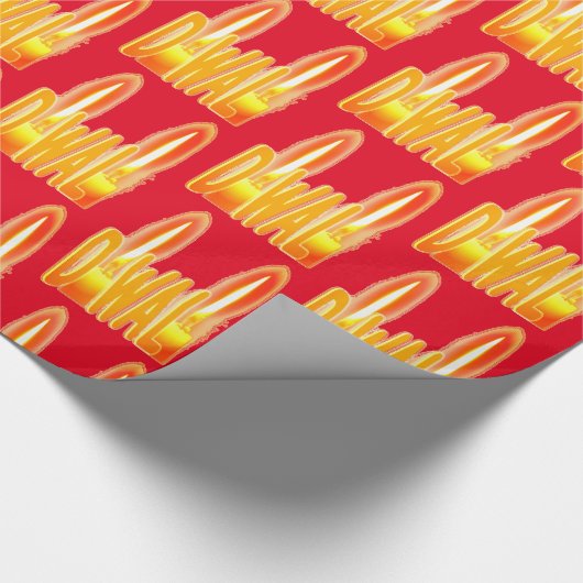 Diwali Festival Lights Candles Typography Cadeaupapier (Hoek)