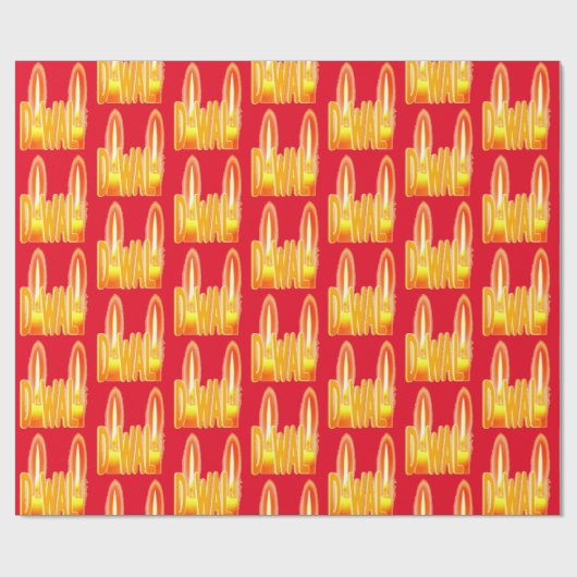 Diwali Festival Lights Candles Typography Cadeaupapier (Vlak)