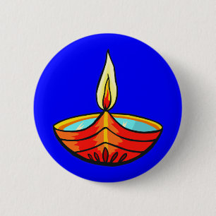 Diwali Festival Lights Ronde Button 5,7 Cm