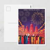 Diwali Festival van het Licht Vintage Briefkaart (Voorkant / Achterkant)