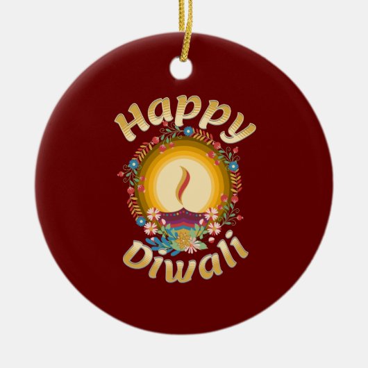 Diwali Festival van Lights Hindu Sikh Jain Keramisch Ornament (Voorkant)