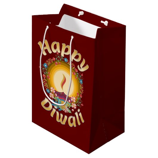 Diwali Festival van Lights Hindu Sikh Jain Medium Cadeauzakje (Voorkant Gekanteld)
