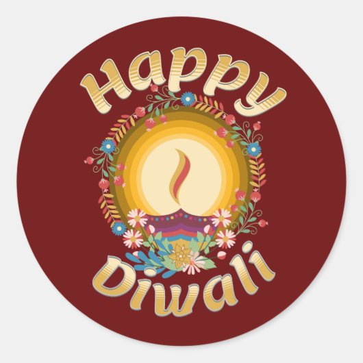 Diwali Festival van Lights Hindu Sikh Jain Ronde Sticker (Voorkant)