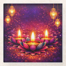Diwali-festival vieren, glazen onderzetter