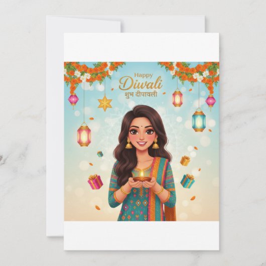 Diwali-festival viering feestdagenkaart (Voorkant)