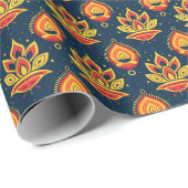 Diwali Flame Lotus Harmony Cadeaupapier (Rol Hoek)