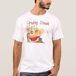 Diwali Fun Cartoon Diya & Vuurwerk T-shirt
