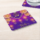 Diwali Ganesha Kartonnen Onderzetters (Gebogen)