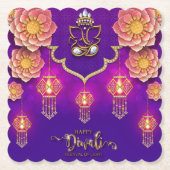 Diwali Ganesha Kartonnen Onderzetters (Voorkant)