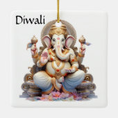 Diwali Ganesha Keramisch Ornament (Achterkant)