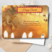 Diwali Geel Goud Ganesh Lamp Diyas Groet Feestdagenkaart