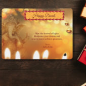 Diwali Geel Goud Ganesh Lamp Diyas Groet Feestdagenkaart