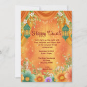 Diwali Geel Sinaasappel  Diwali Viering Kaart (Voorkant)