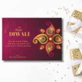 Diwali gele mandala lamp groet feestdagenkaart