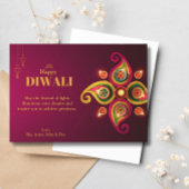 Diwali gele mandala lamp groet feestdagenkaart