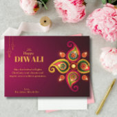 Diwali gele mandala lamp groet feestdagenkaart