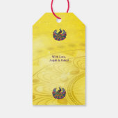 Diwali Gele Mandala Lamp Peacock gepersonaliseerd Cadeaulabel (Achterkant)