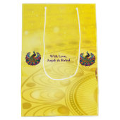 Diwali Gele Mandala Lamp Peacock gepersonaliseerd Medium Cadeauzakje (Achterkant)