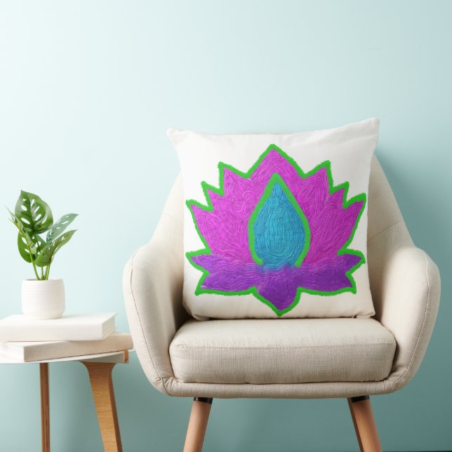 Diwali glans lotus kussen (Stoel)