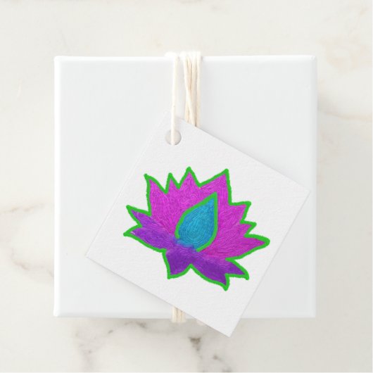 Diwali glitter lotus bedankjes labels (In situ)