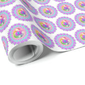 Diwali glitter lotus rangoli cadeaupapier (Rol Hoek)