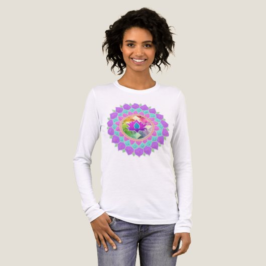Diwali glitters lotus rangoli Tri-Blend shirt (Voorkant)