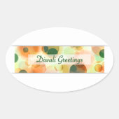 diwali greetings ( bokeh ) ovale sticker (Voorkant)