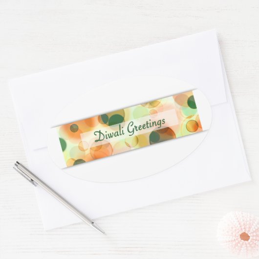 diwali greetings ( bokeh ) ovale sticker (Envelop)