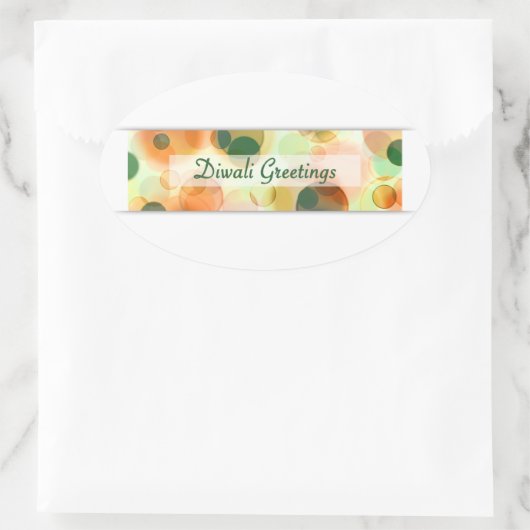 diwali greetings ( bokeh ) ovale sticker (Tas)