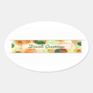 diwali greetings ( bokeh ) ovale sticker