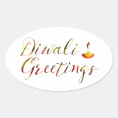 diwali greetings bokeh ovale sticker (Voorkant)