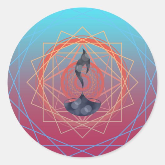 diwali greetings diya geographics ronde sticker (Voorkant)