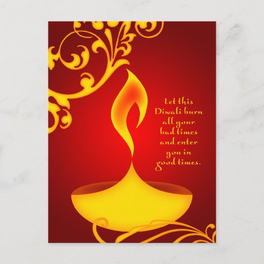 diwali greetings elegant light inspirerend quote briefkaart (Voorkant)