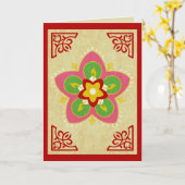 diwali greetings rangoli kaart (Gele Bloem)