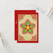 diwali greetings rangoli kaart (Voorkant / Achterkant in situ)