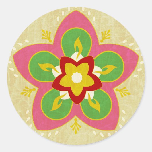 diwali greetings rangoli ronde sticker (Voorkant)