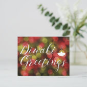 diwali greettering bokeh light briefkaart (Staand voorkant)