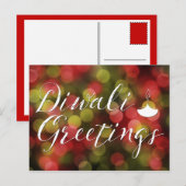 diwali greettering bokeh light briefkaart (Voorkant / Achterkant)