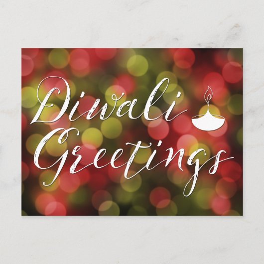 diwali greettering bokeh light briefkaart (Voorkant)