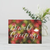 diwali greettering bokeh light kaart (Staand voorkant)