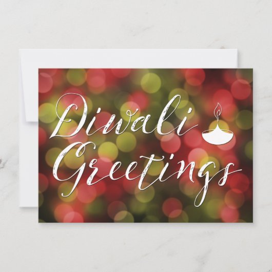 diwali greettering bokeh light kaart (Voorkant)