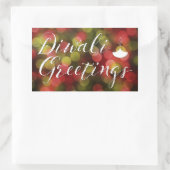 diwali greettering bokeh light rechthoekige sticker (Tas)
