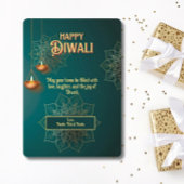 Diwali Groene Gouden Lampen Mandala Feestdagenkaart