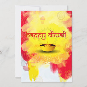 Diwali-groet met Diya in een beperkt budget Feestdagenkaart