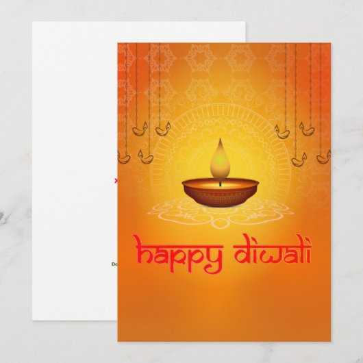 Diwali groet traditioneel feestdagenkaart (Voorkant / Achterkant)
