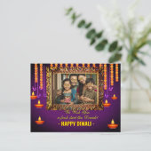 Diwali groet traditionele foto kaart (Staand voorkant)