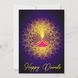 Diwali groet vakantie diya kaart