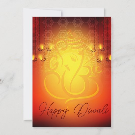 Diwali groet vakantie ganesha om card feestdagenkaart (Voorkant)